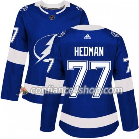 Adidas Maillot de Hockey Tampa Bay Lightning Victor Hedman 77 2017-2018 Bleu Authentic - Femme